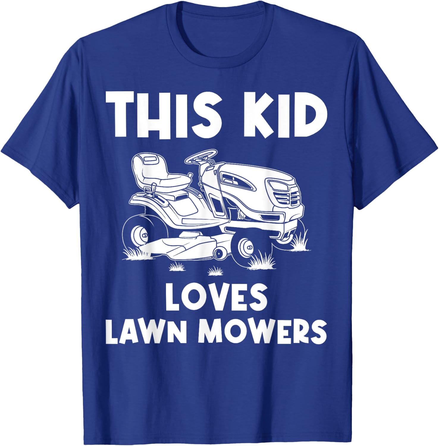 Funny Lawn Mowing Gift Kids Lawn Mower Farm Gardening T-Shirt - T-Shirt | Royal