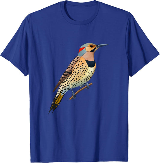 Yellow Shafted Northern Flicker Woodpecker Bird Lover Gift T-Shirt - T-Shirt | Royal