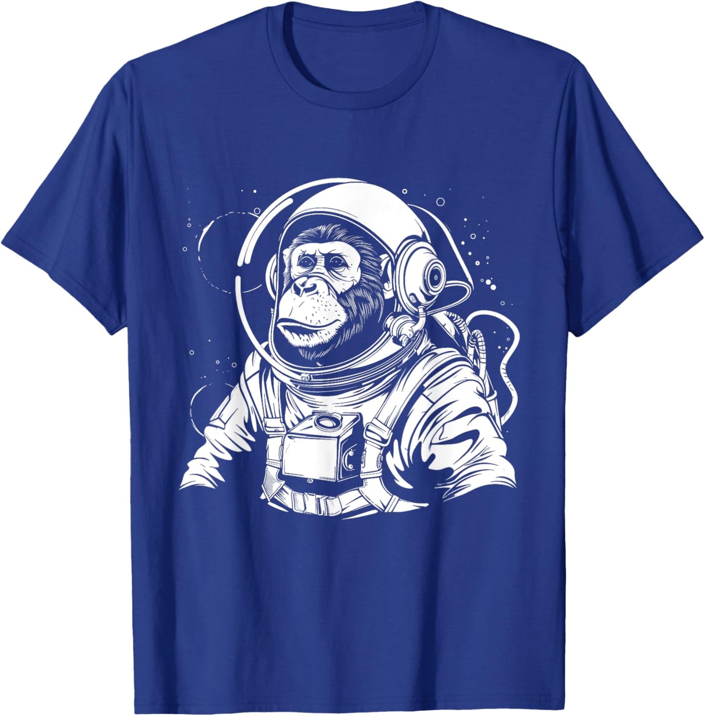 Astronaut Monkey Chimpanzee Chimp In Space Suit Funny T-Shirt - T-Shirt | Royal