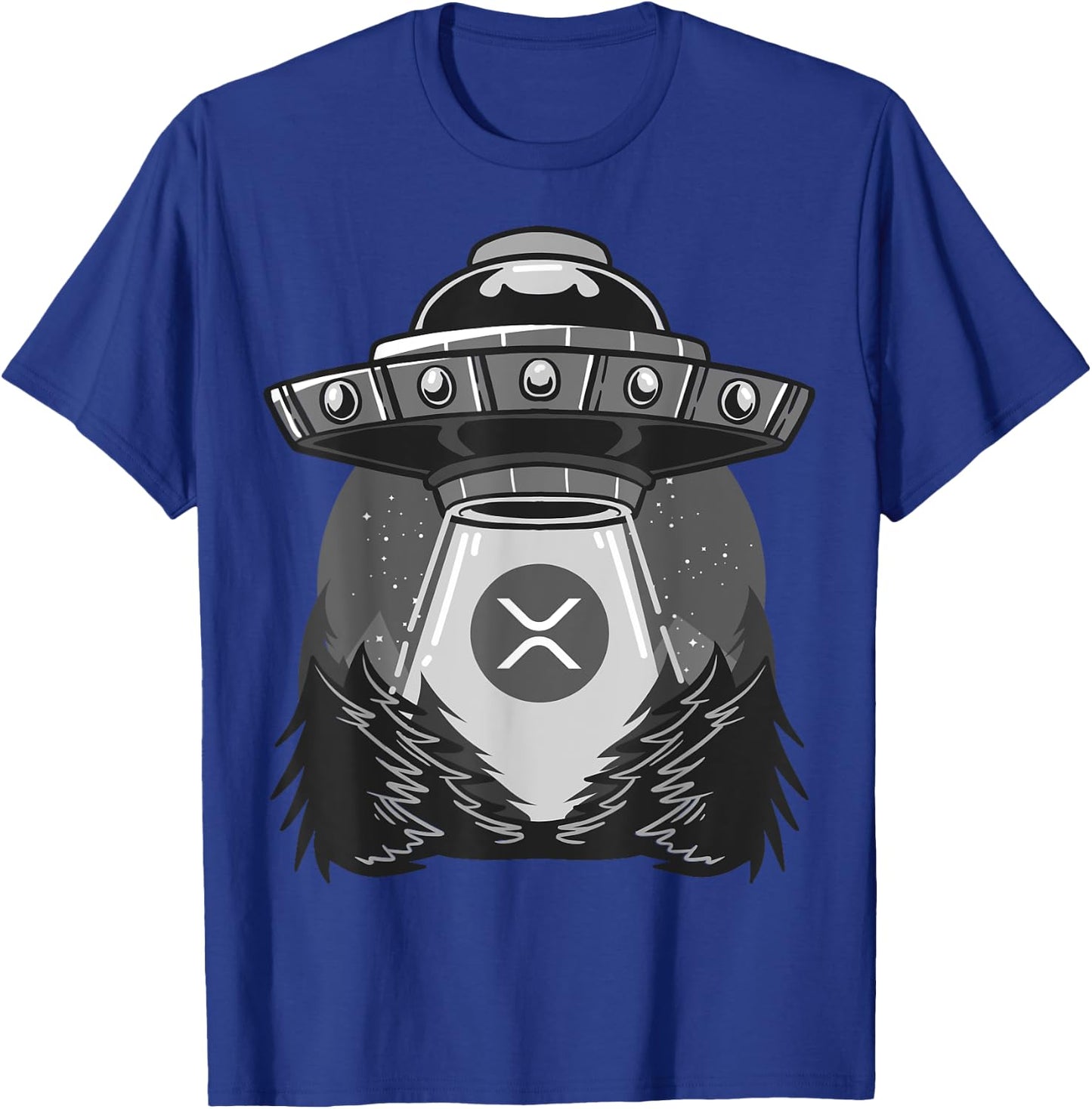 Spaceship UFO XRP Cryptocurrency T-Shirt - T-Shirt | Royal