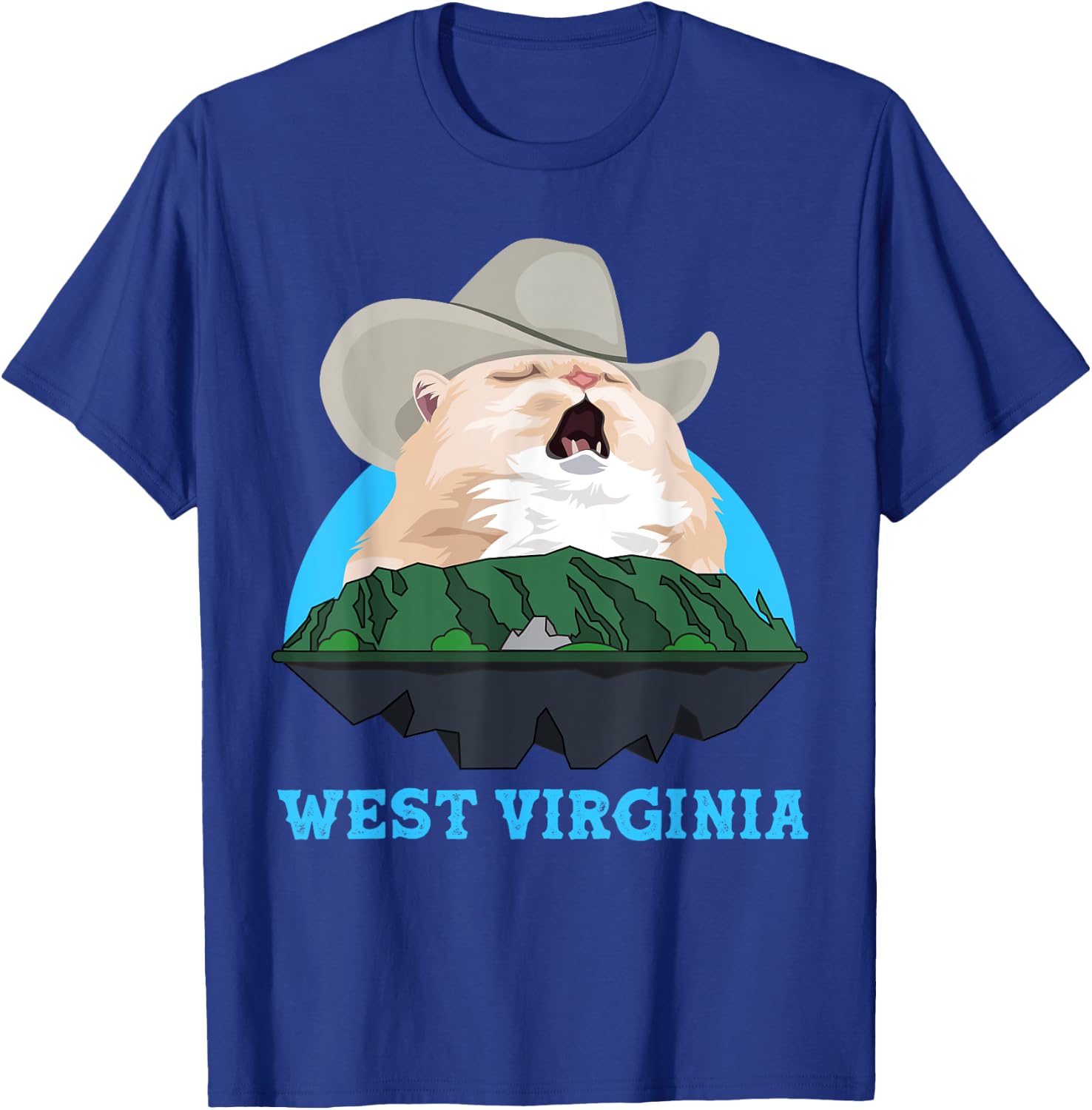 West Virginia Cowboy Cat Singing Meme Meowdy T-Shirt - T-Shirt | Royal