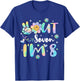 Groovy Peace Out Seven I'm 8 Years Old 8th Birthday Tie Dye T-Shirt - T-Shirt | Royal