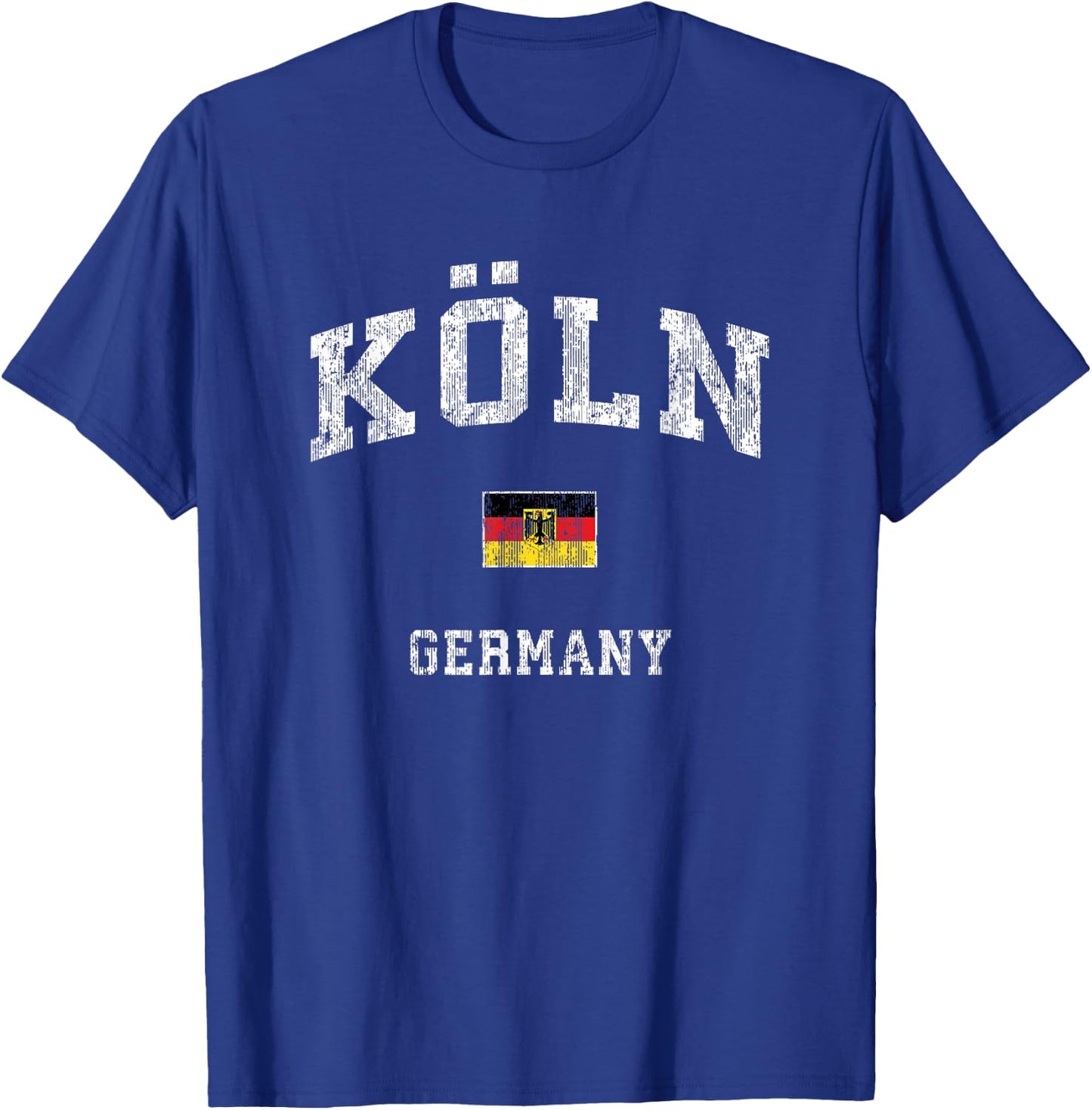 Cologne Germany Vintage Athletic Sports Design T-Shirt - T-Shirt | Royal
