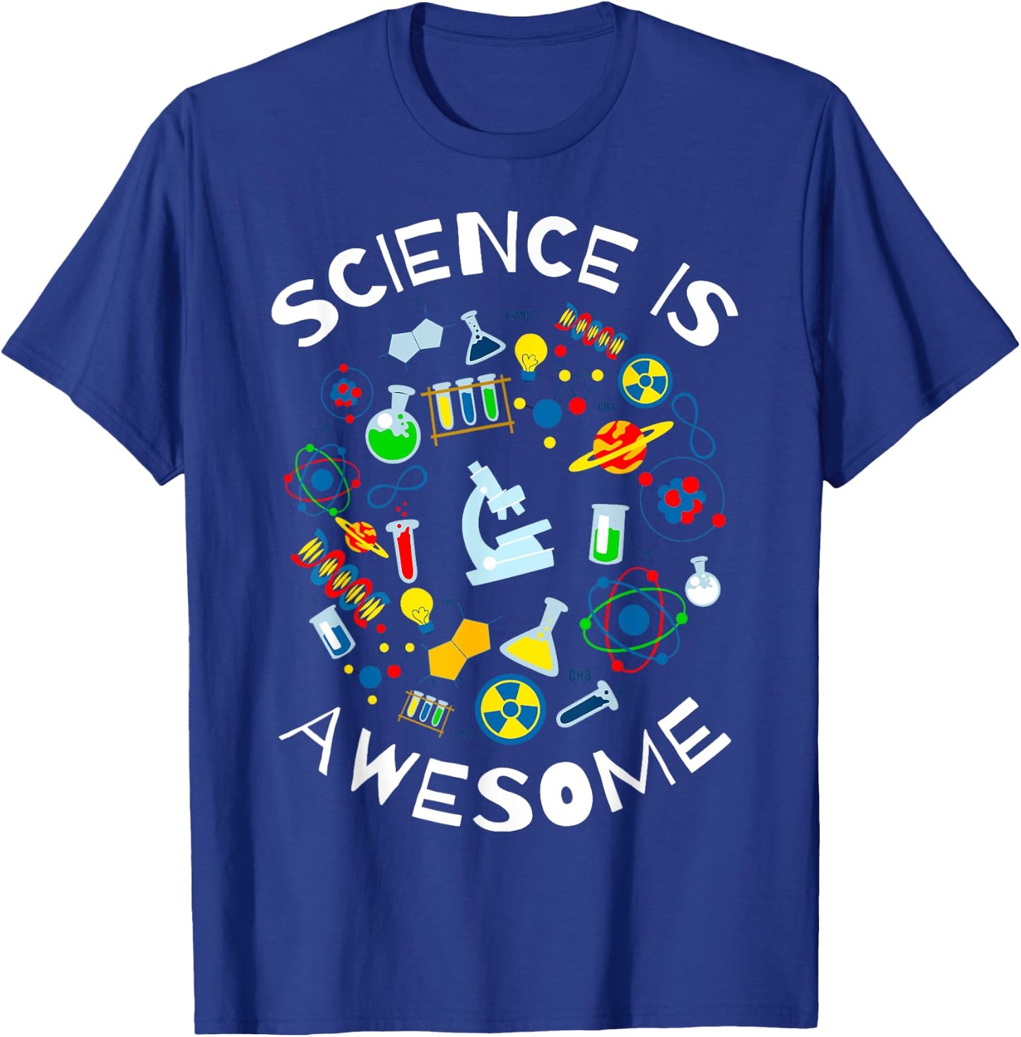 Science is Awesome Funny Geek Nerd Gift Teacher STEM Women Kids T-Shirt - T-Shirt | Royal