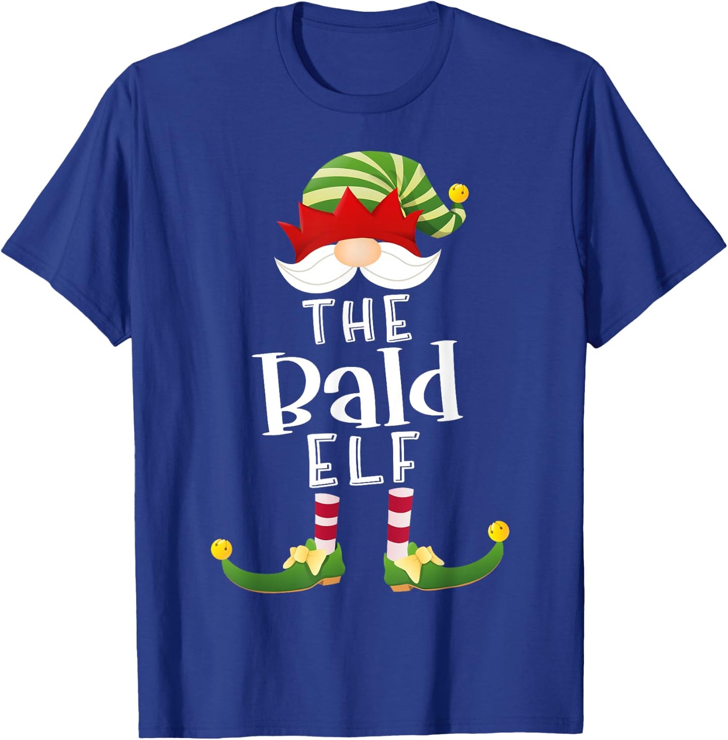 Bald Elf Group Christmas Funny Pajama Party T-Shirt - T-Shirt | Royal