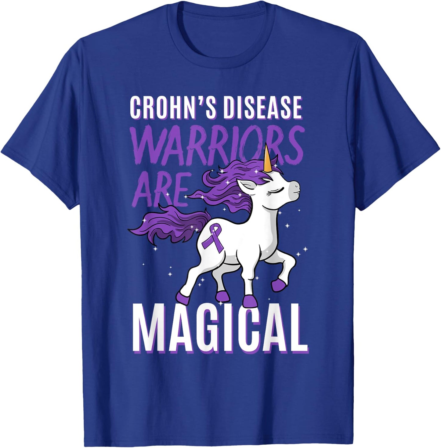 Crohn's Disease Awareness Regional Enteritis Unicorn Lover T-Shirt - T-Shirt | Royal