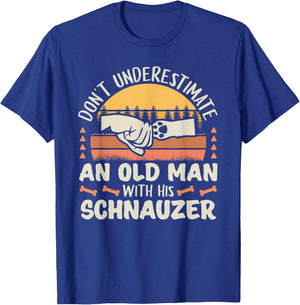 Schnauzer Dog Shirt Men Women Dog Mom Dog Lover T-Shirt - T-Shirt | Royal