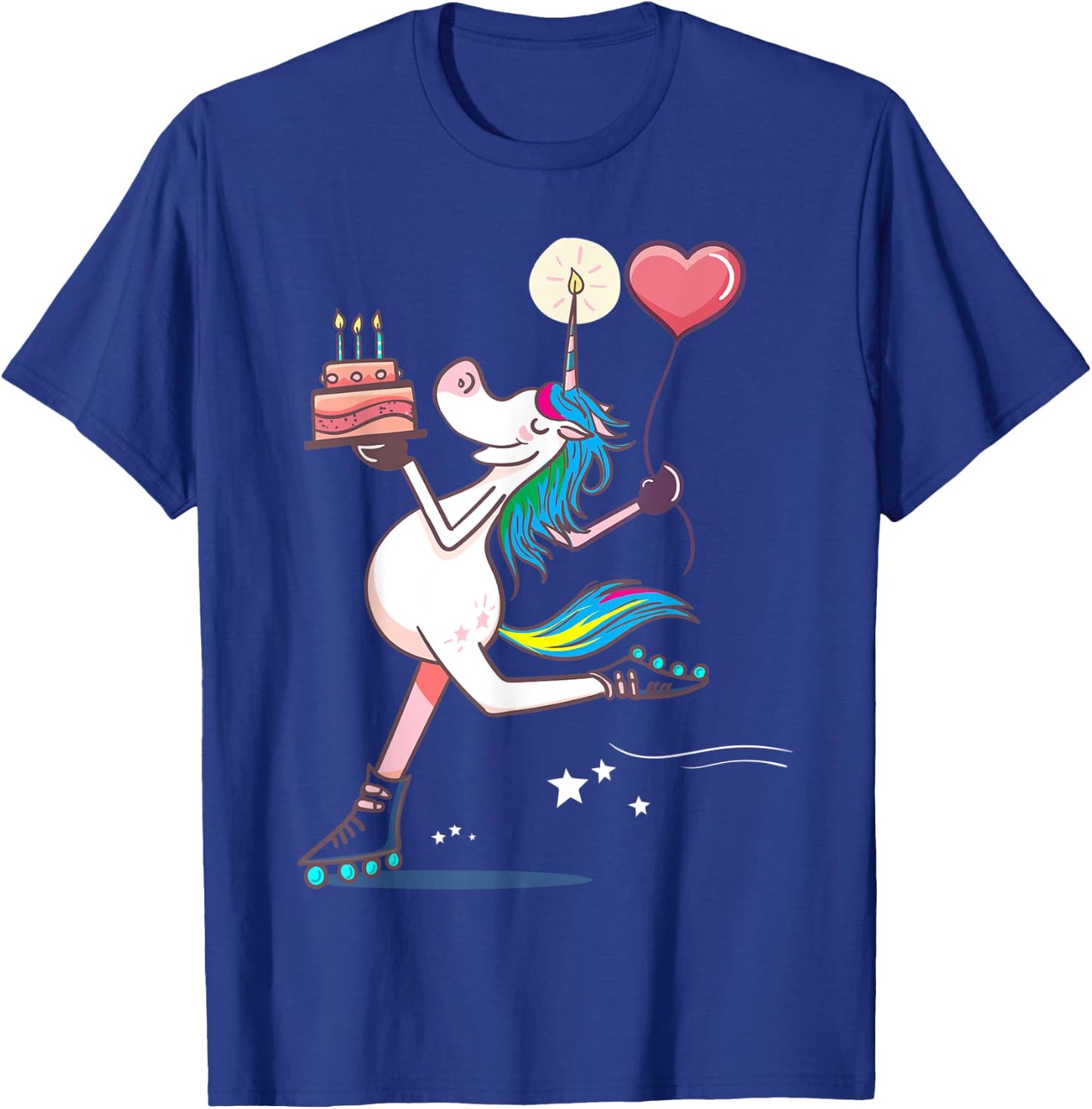 Funny Unicorn Skating Birthday Rainbow Magical Girl Gifts T-Shirt - T-Shirt | Royal