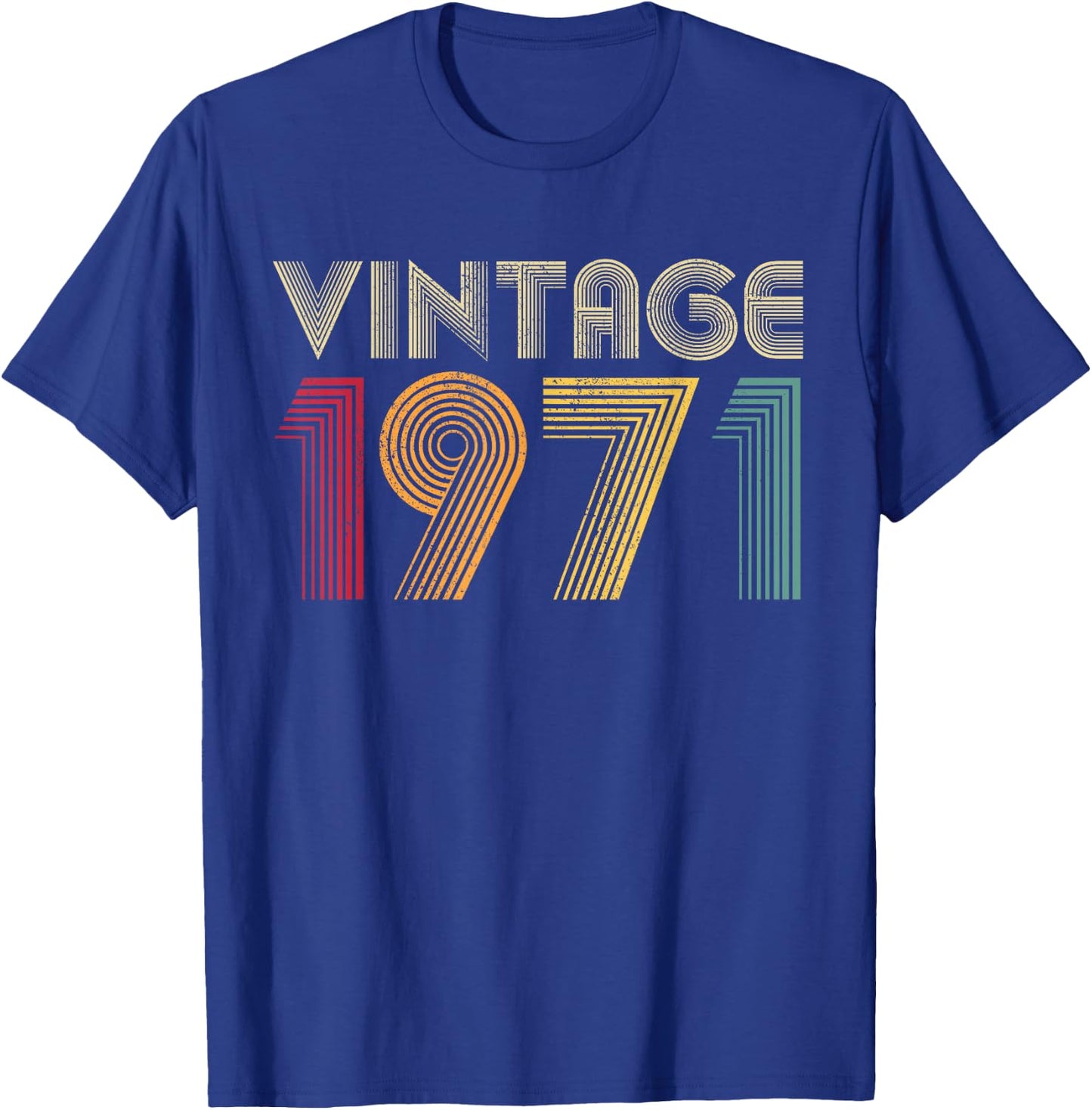 Vintage 1971 54th Birthday Gift Retro Men Women 54 Years Old T-Shirt - T-Shirt | Royal