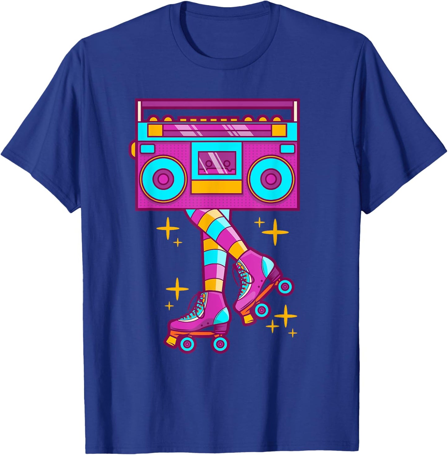 Retro Rollerskates Funny 80's Roller Disco Skating Girl Gift T-Shirt - T-Shirt | Royal