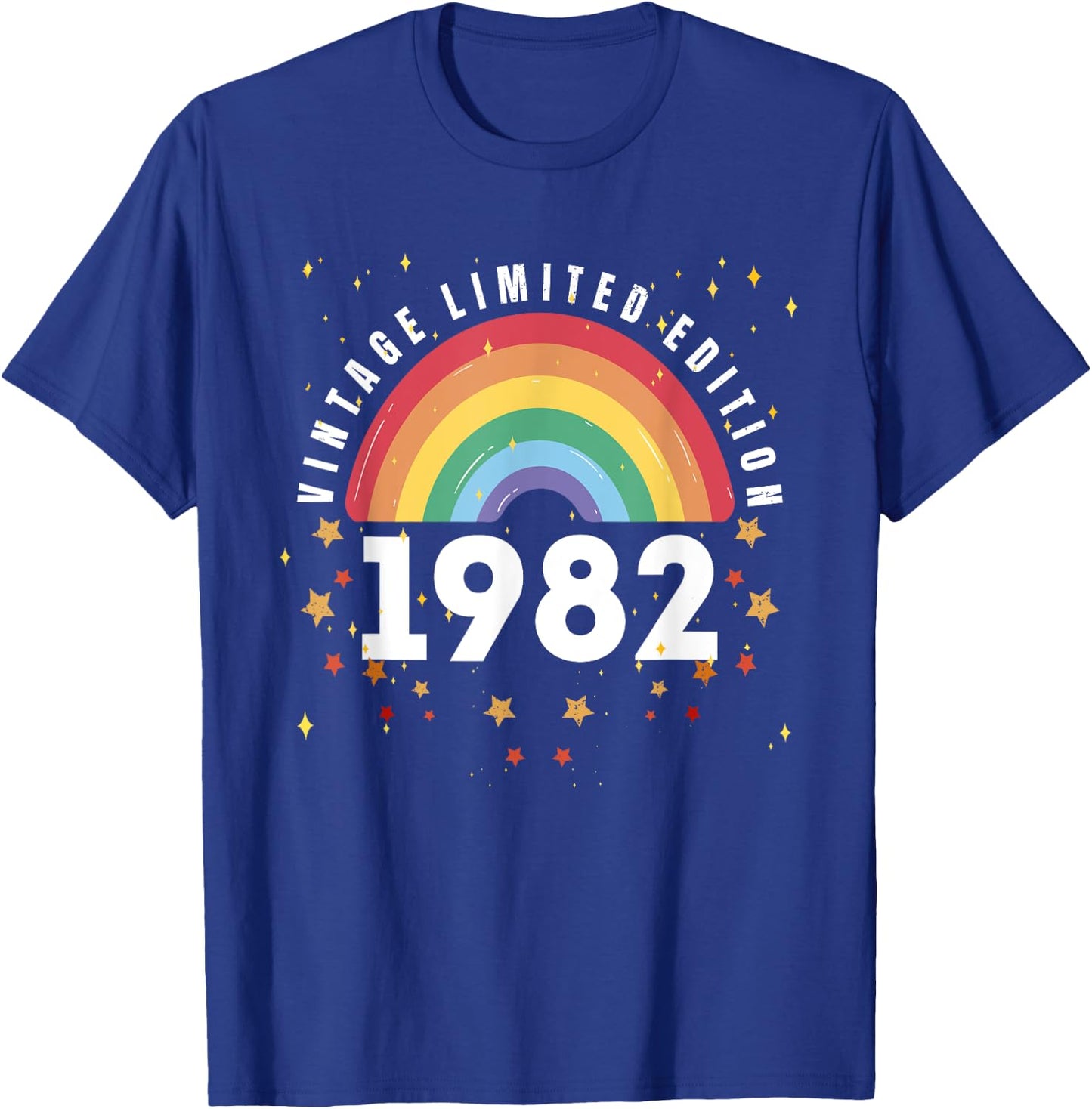 Funny Vintage 1982 Limited Edition Rainbow 41st Birthday T-Shirt - T-Shirt | Royal