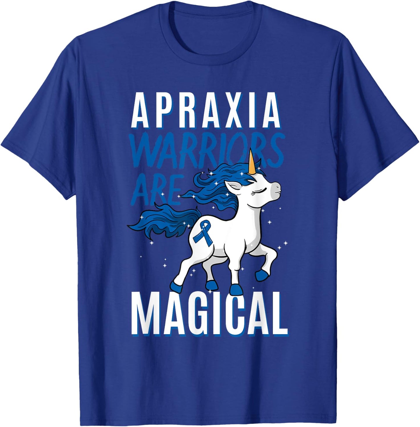 Apraxia Awareness Supporter Limb-Kinetic Fighter Unicorn T-Shirt - T-Shirt | Royal