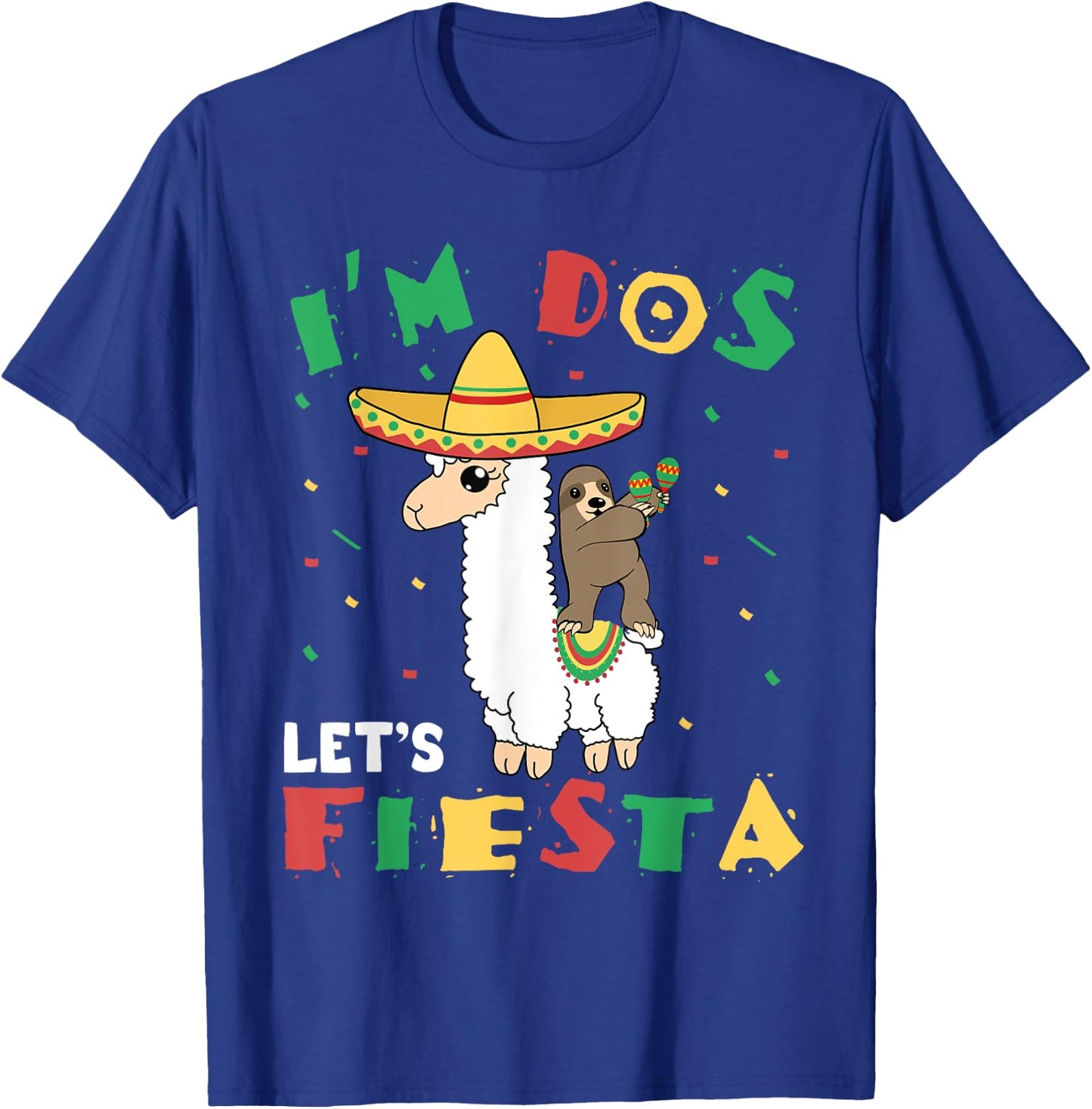 I'm Dos Let's Fiesta 2nd Birthday 2 Year Old Taco Twosday T-Shirt - T-Shirt | Royal