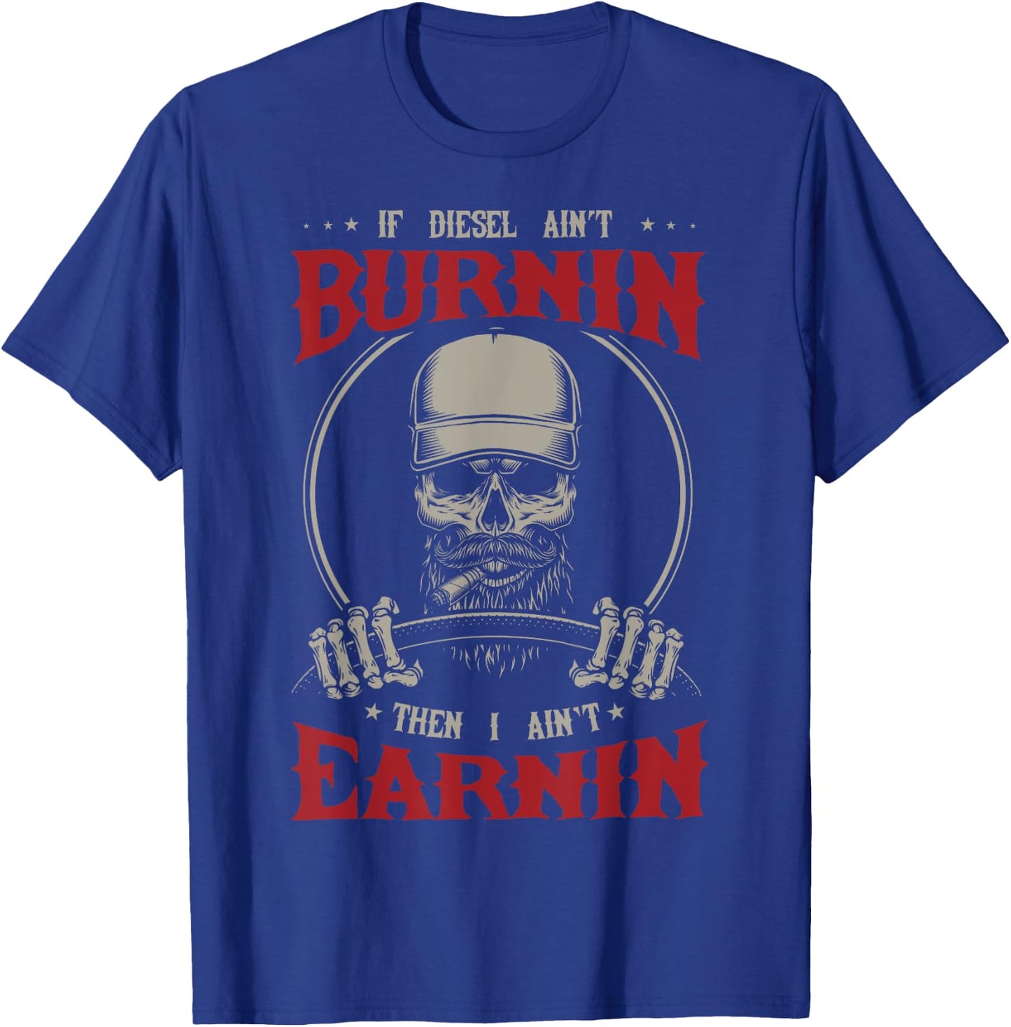 Funny Diesel Trucker Big Rig Semi-Trailer Beard Truck Driver T-Shirt - T-Shirt | Royal