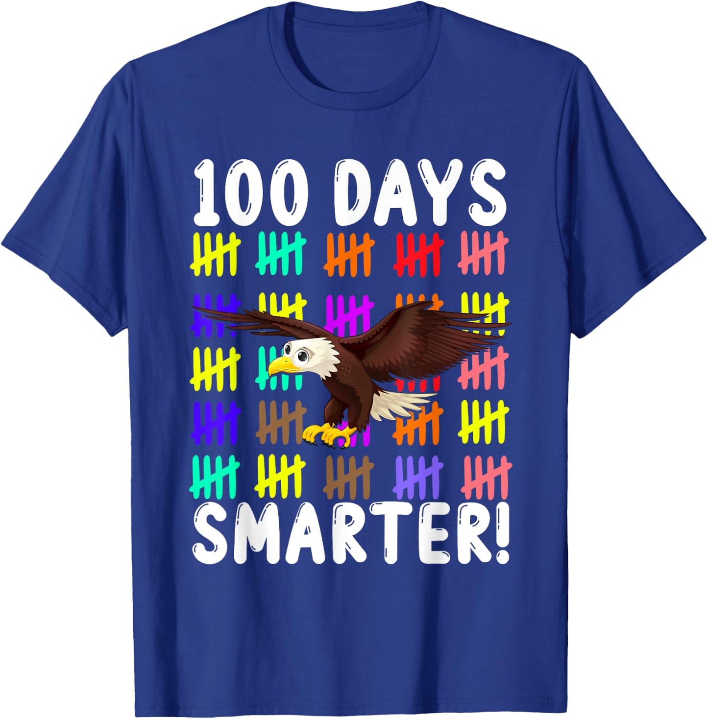 Animal Bird Cute Eagle Student Kids Gift 100 Days Of School T-Shirt - T-Shirt | Royal