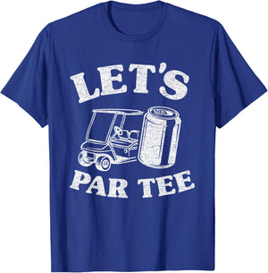 Let's Par Beer Cart Golf Cart Golfers Dad Funny Golfing T-Shirt - T-Shirt | Royal