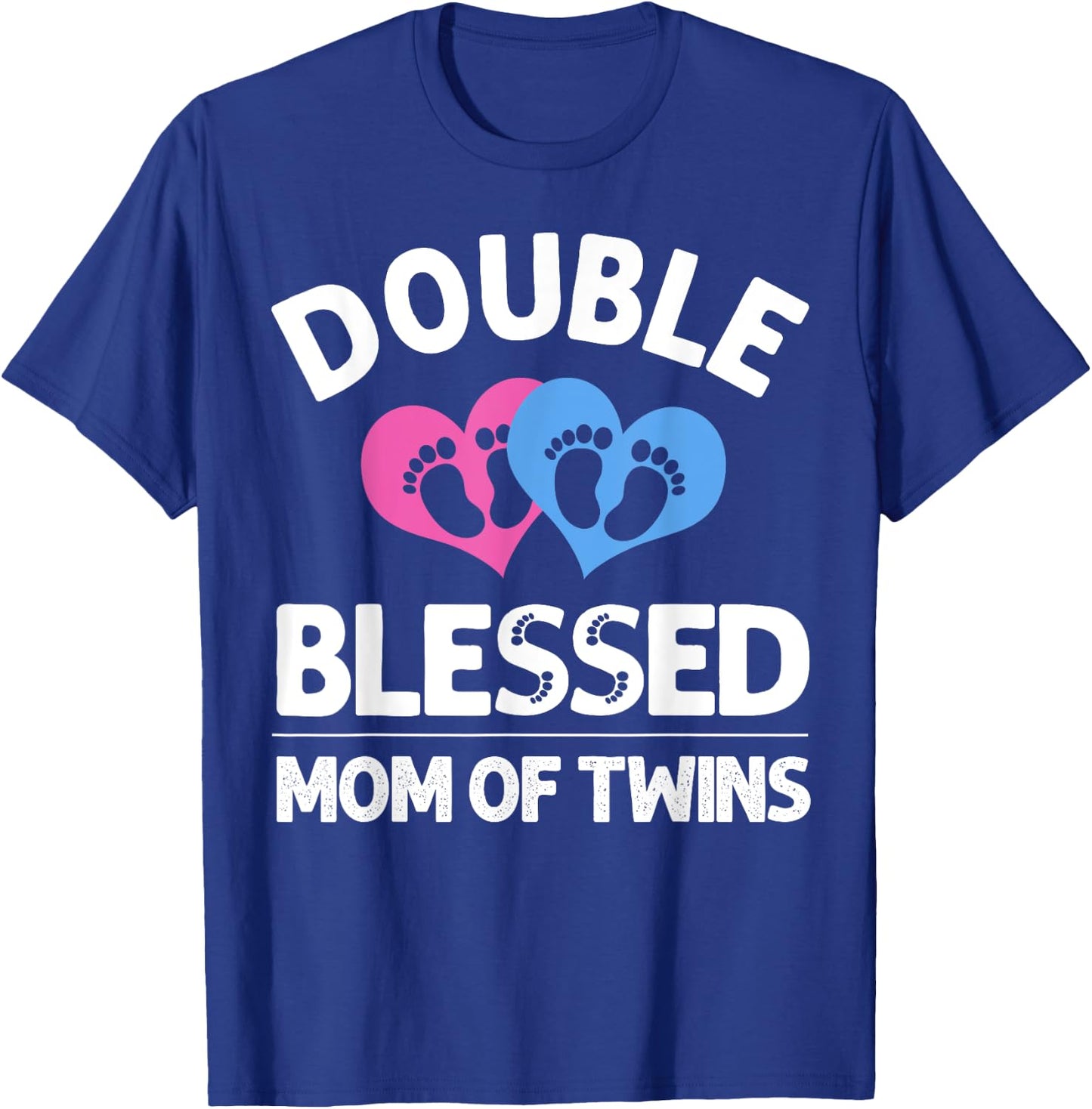 Cute Double Blessed Expectant Humor Lover Designs Funny New Mom Of Twins Gift Mother Announcement ,black,Small T-Shirt - T-Shirt | Royal