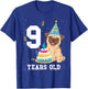 9 Years Old Birthday Pug Dog Lover Party Kids Boys Girls T-Shirt - T-Shirt | Royal