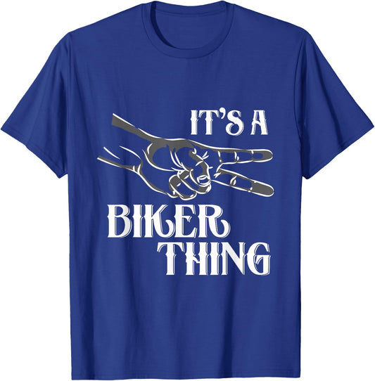 2 finger Biker wave - motorcycle T-Shirt - T-Shirt | Royal