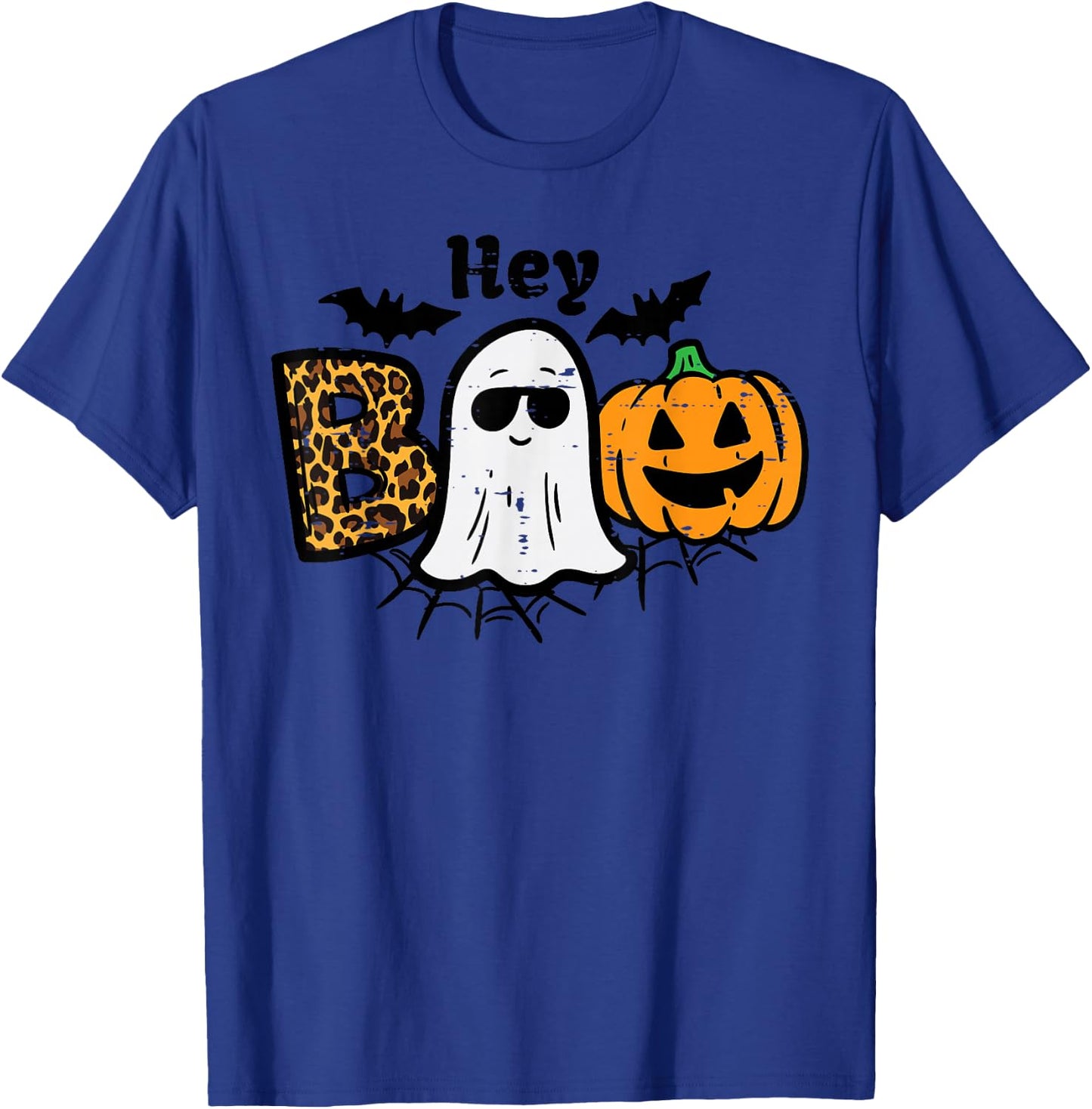 Halloween Hey Boo Ghost Pumpkin Costume Women Girls Kids T-Shirt - T-Shirt | Royal