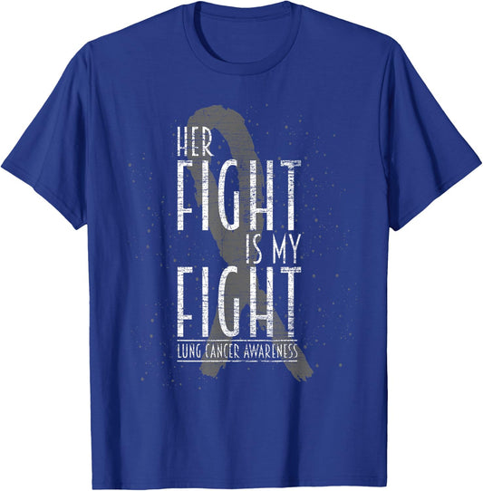 White Ribbon Women Support Lung Cancer Awareness T-Shirt - T-Shirt | Royal