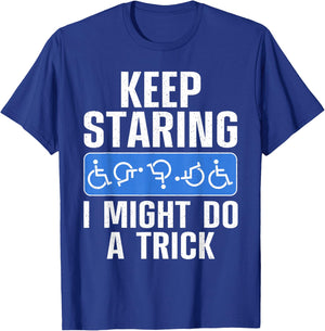 Cool Wheelchair Bound Art Women Cripple Handicapped T-Shirt - T-Shirt | Royal