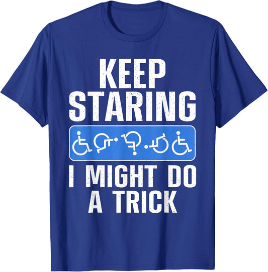 Cool Wheelchair Bound Art Women Cripple Handicapped T-Shirt - T-Shirt | Royal