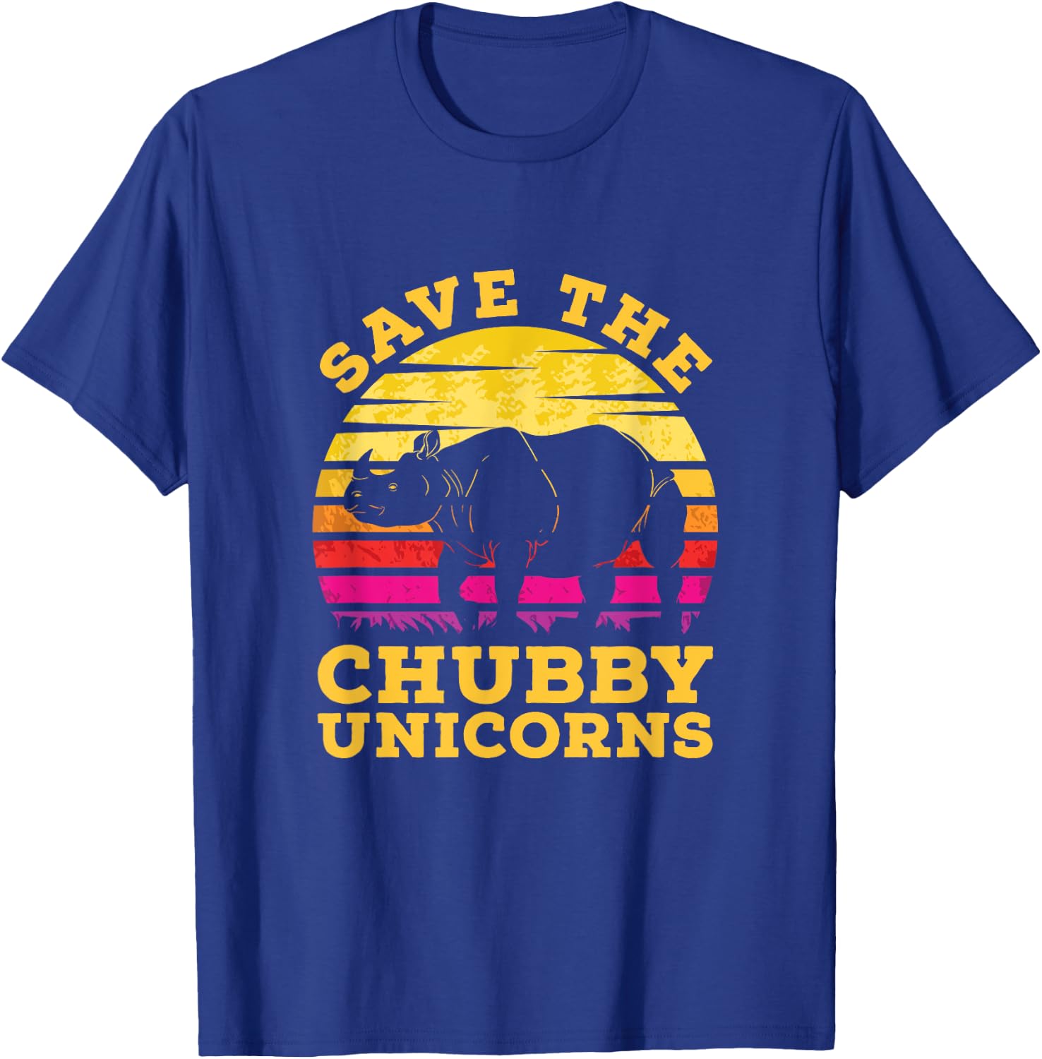 Funny Save The Chubby Unicorns Zoo Keeper Gift Rhino T-Shirt - T-Shirt | Royal