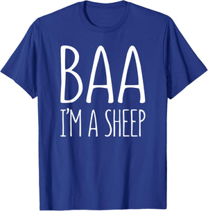 Baa I'm A Sheep Shirt Adult Men Women Kids Sheep Costume T-Shirt - T-Shirt | Royal