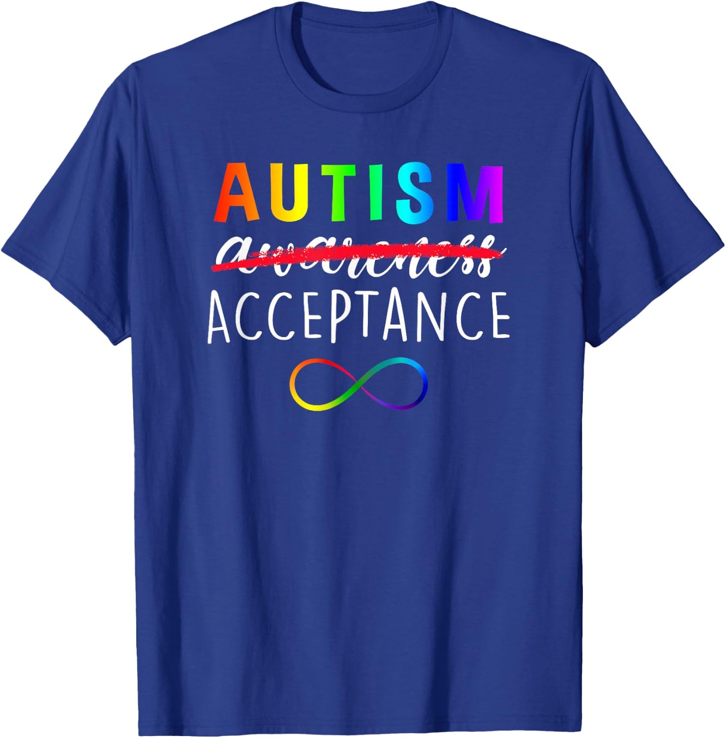 Autism - Red Instead - Acceptance Not Awareness T-Shirt - T-Shirt | Royal