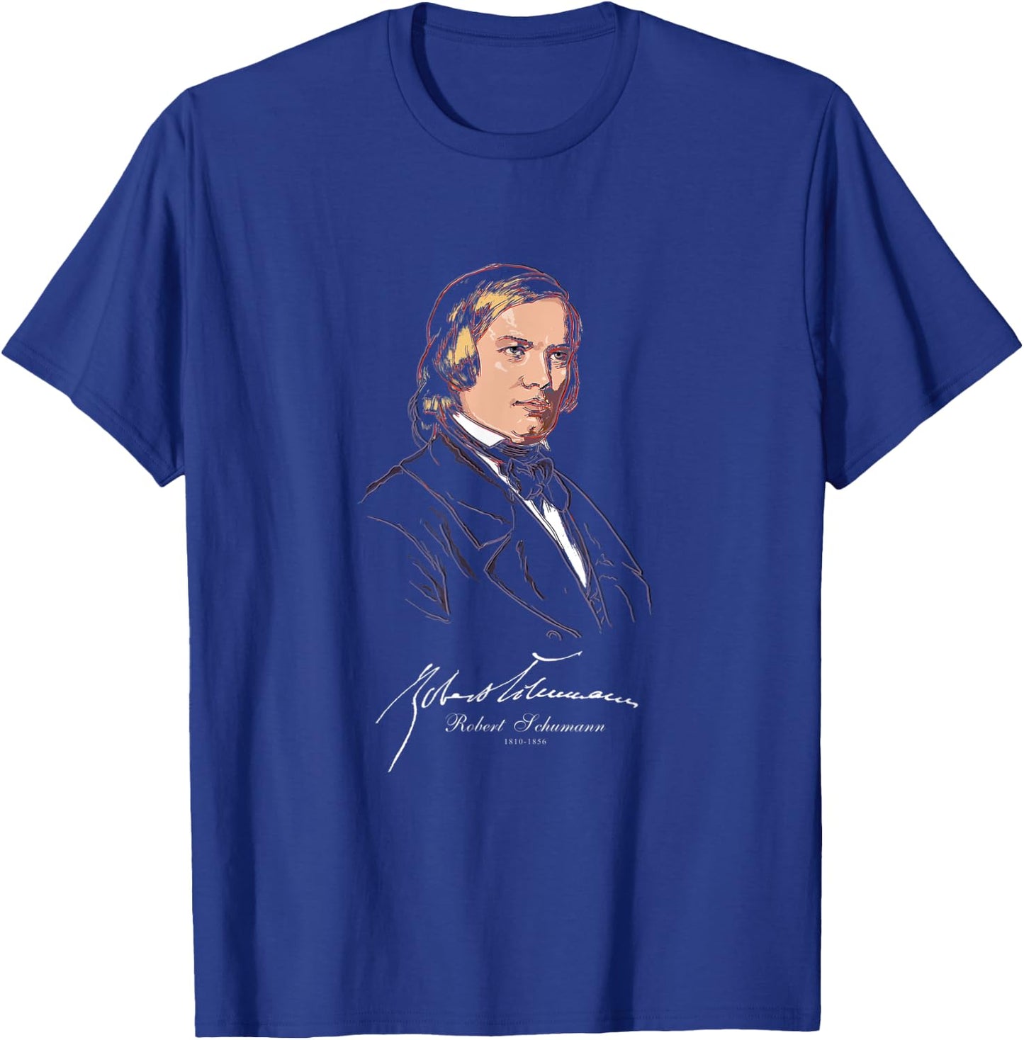 Robert Schumann-German Composer-Classical Music-Piano T-Shirt - T-Shirt | Royal