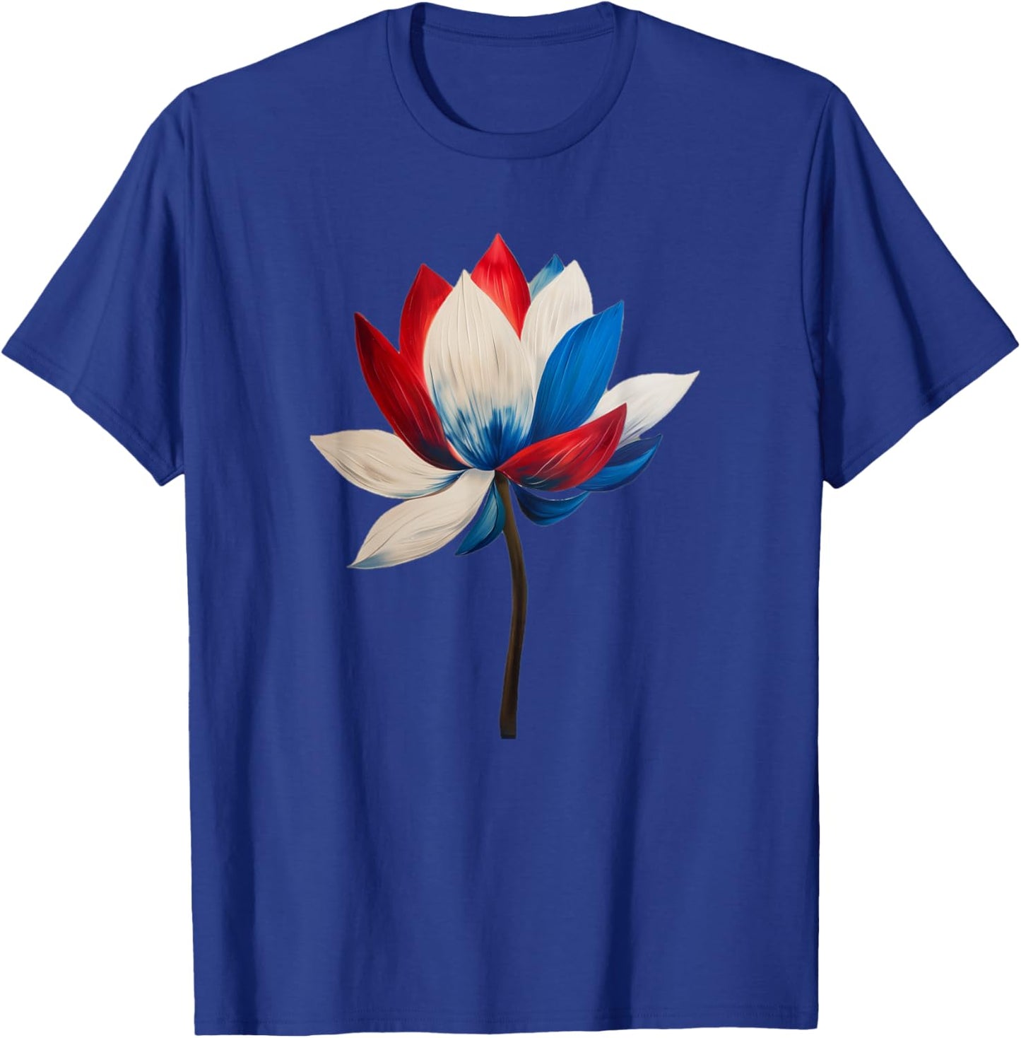 Red White Blue Lotus Symbol I'm With Her Kamala Watercolor T-Shirt - T-Shirt | Royal