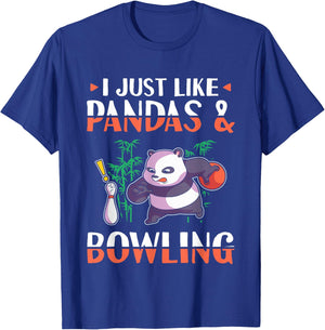Panda Bowling I just love Pandas T-Shirt - T-Shirt | Royal