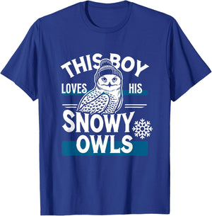 Snowy Owl Boys Snowy Owl Lover Snowy Owls T-Shirt - T-Shirt | Royal