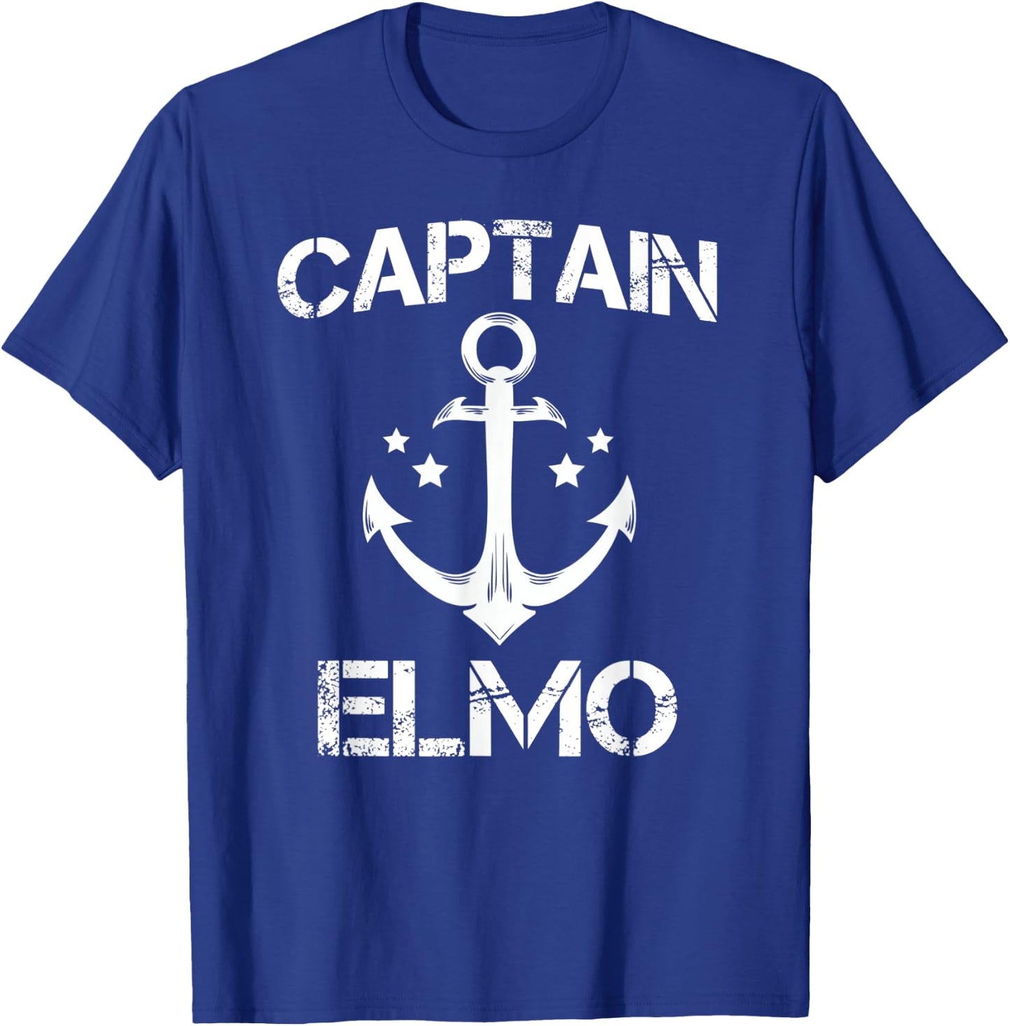 CAPTAIN ELMO Funny Birthday Personalized Name Boat Gift T-Shirt - T-Shirt | Royal