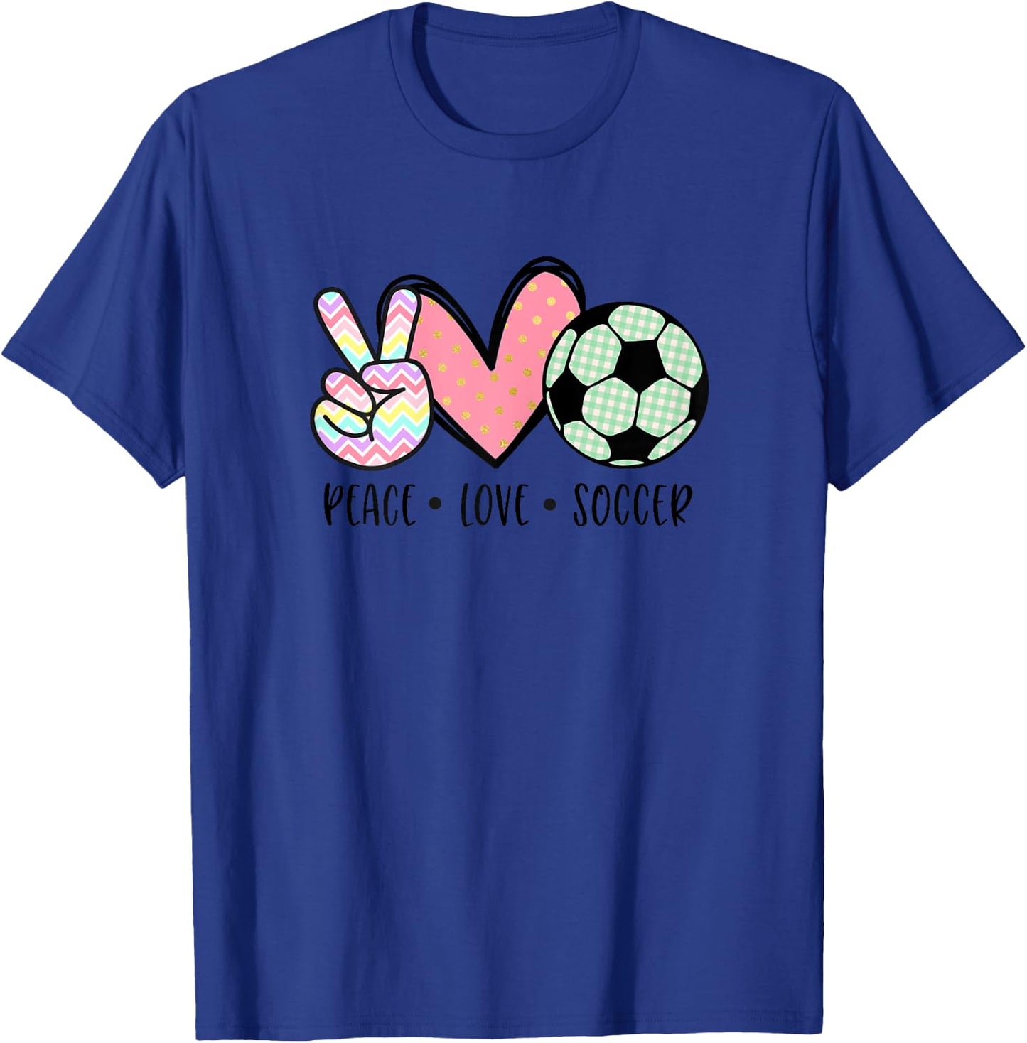 Peace Love Soccer Cute Pastel Teen Girls Toddler T-Shirt - T-Shirt | Royal