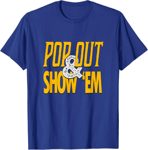 Varsity-Gold University Yellow Pop Out & Show 'Em Graphic T-Shirt - T-Shirt | Royal