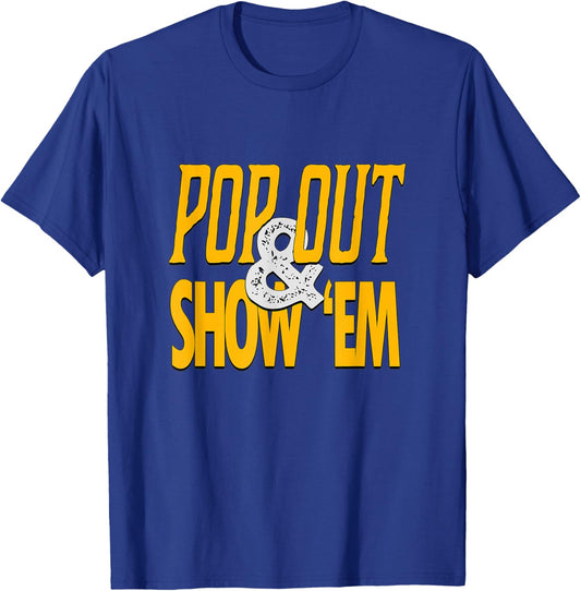 Varsity-Gold University Yellow Pop Out & Show 'Em Graphic T-Shirt - T-Shirt | Royal