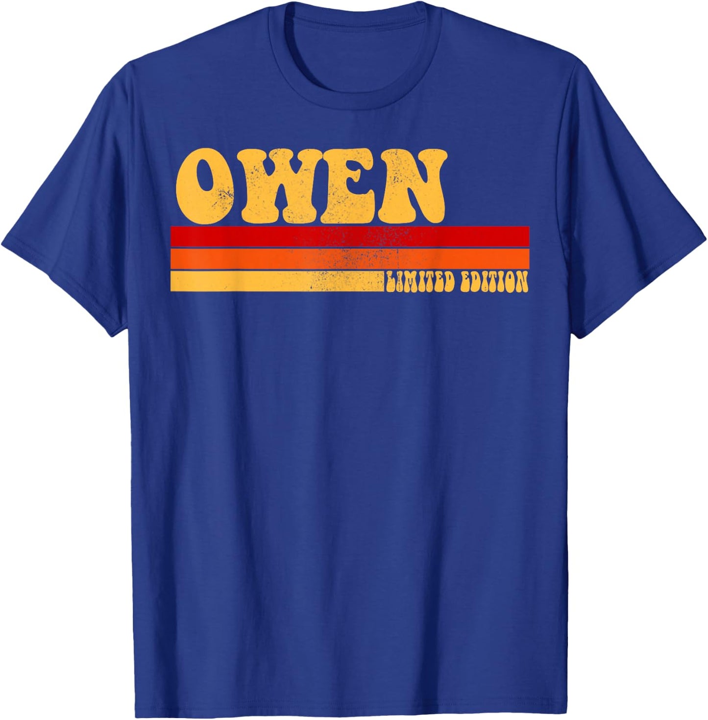 AmaStyle Co. OWEN Name Personalized Idea Men Retro Vintage OWEN , Small, Black T-Shirt - T-Shirt | Royal