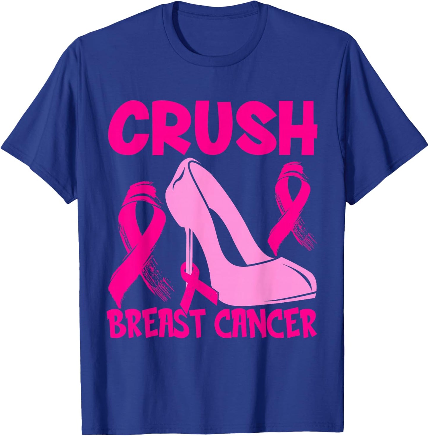 Crush Breast Cancer Awareness pink Men Boys Women T-Shirt - T-Shirt | Royal