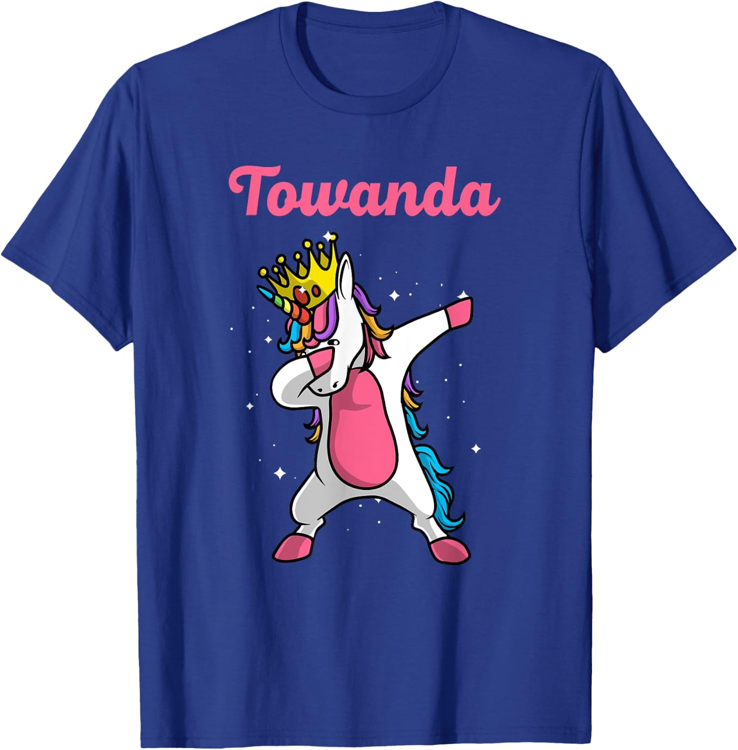 TOWANDA Name Personalized Birthday Dabbing Unicorn Queen T-Shirt - T-Shirt | Royal