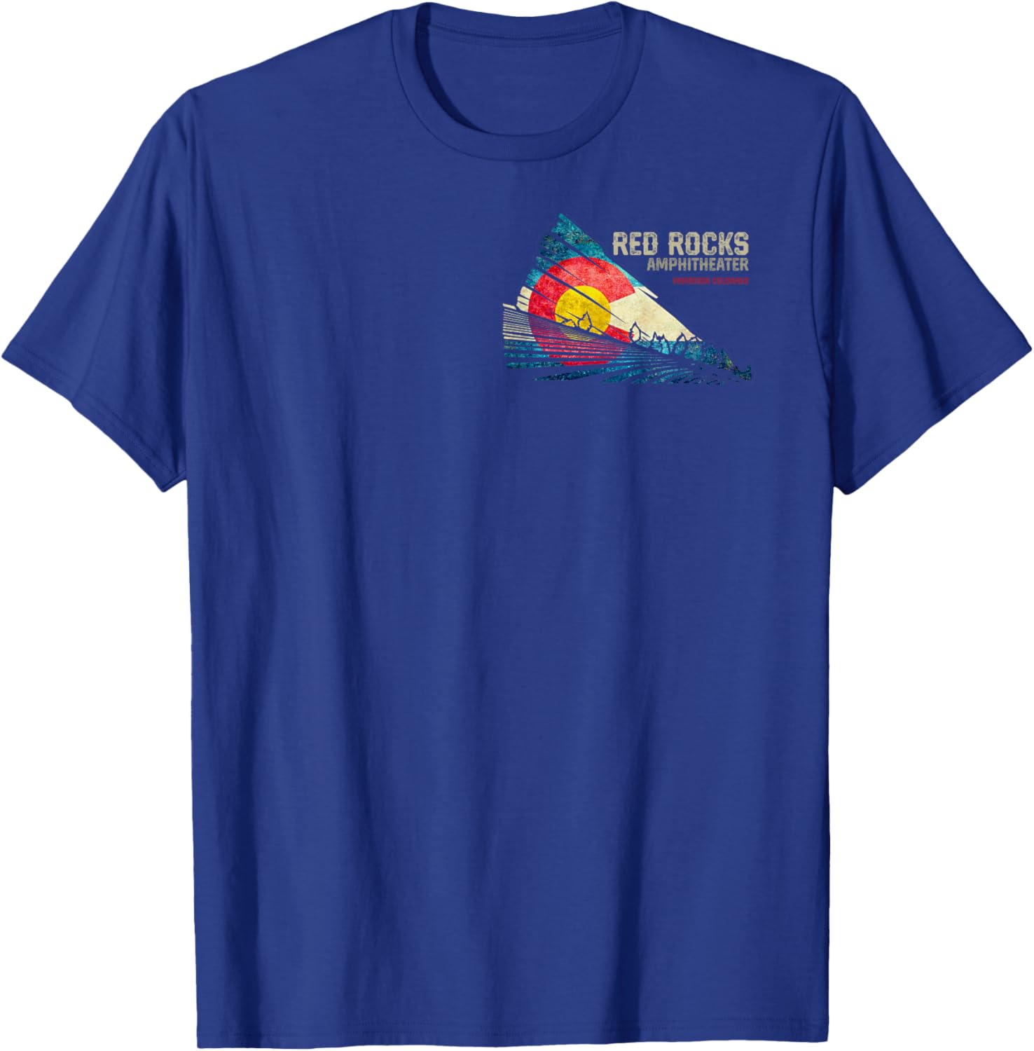 Red Rocks Amphitheater - Colorado C - State Flag T-Shirt - T-Shirt | Royal