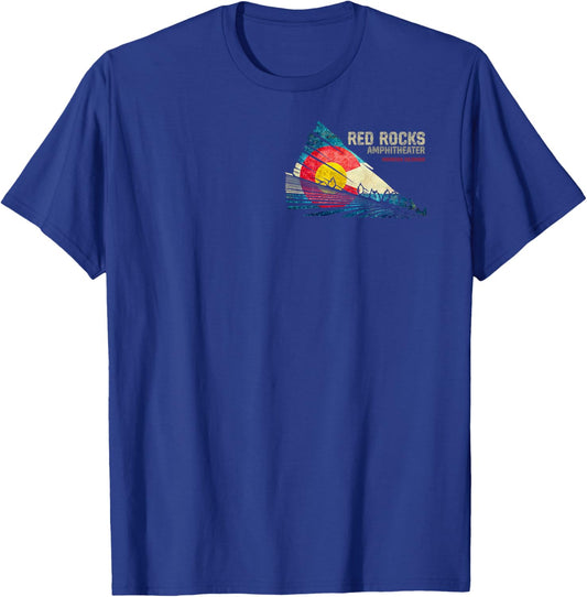 Red Rocks Amphitheater - Colorado C - State Flag T-Shirt - T-Shirt | Royal