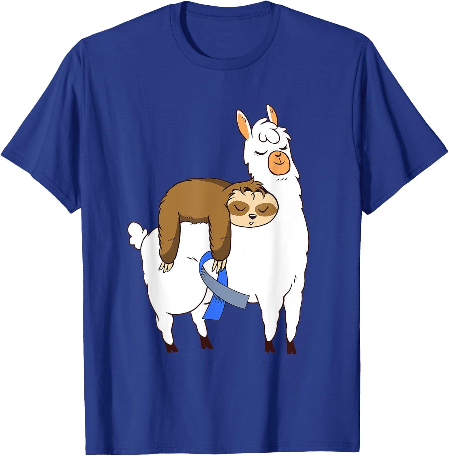 Cute Sloth Llama Type 1 T1D Diabetes Awareness Funny Gift T-Shirt - T-Shirt | Royal
