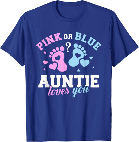 Gender reveal auntie aunt T-Shirt - T-Shirt | Royal