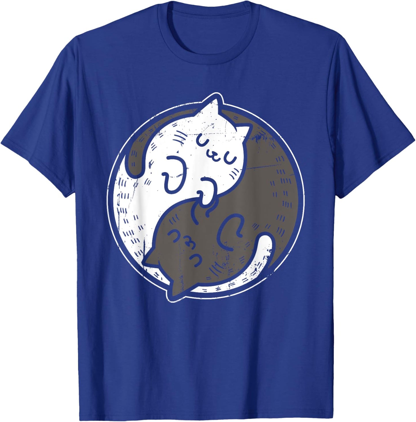 Yoga Cat Yin Yang Position Yoga Workout Gift Women T-Shirt - T-Shirt | Royal