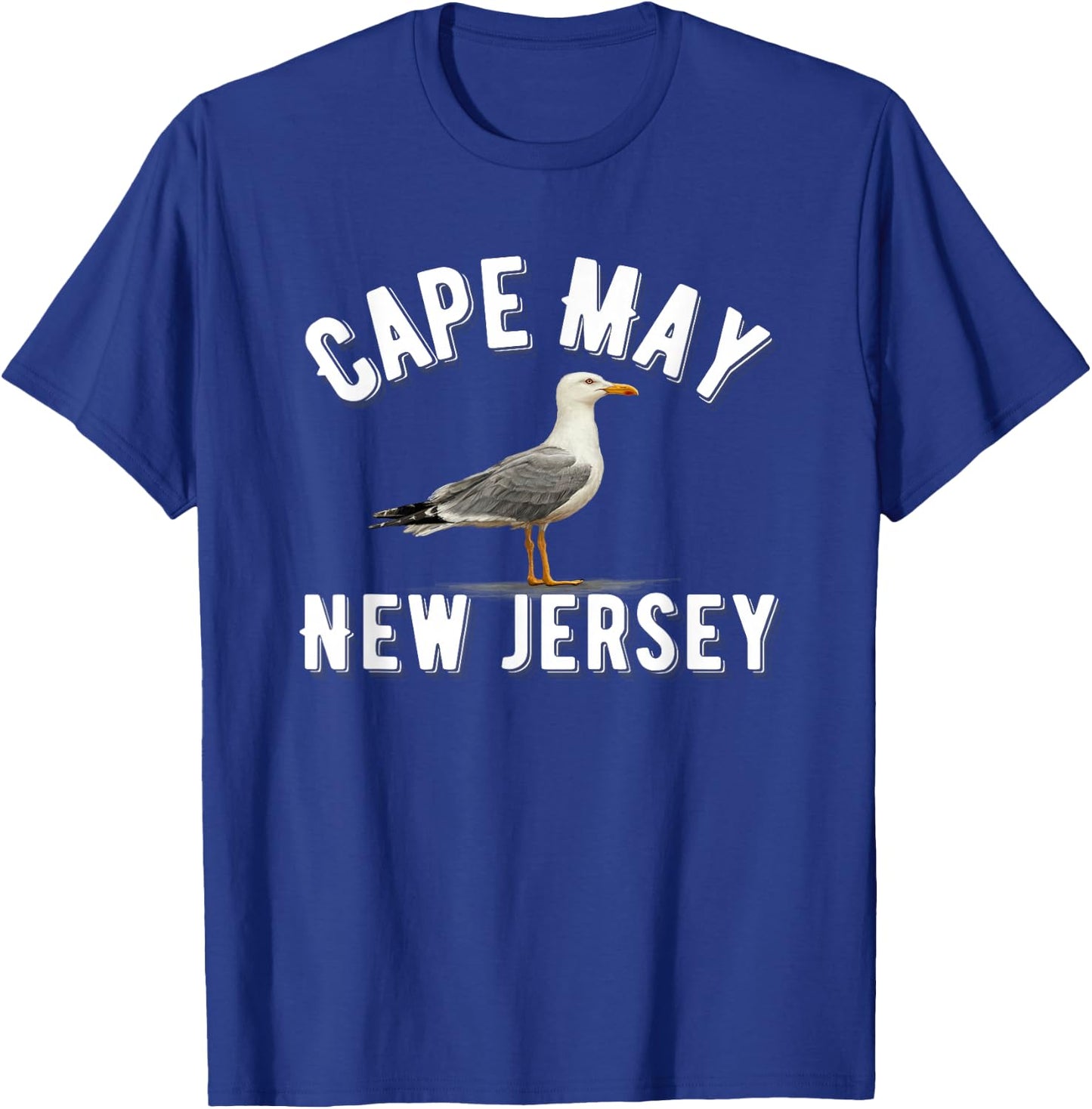 Cape May New Jersey Sea Gull Cute Beach Vacation T-Shirt - T-Shirt | Royal