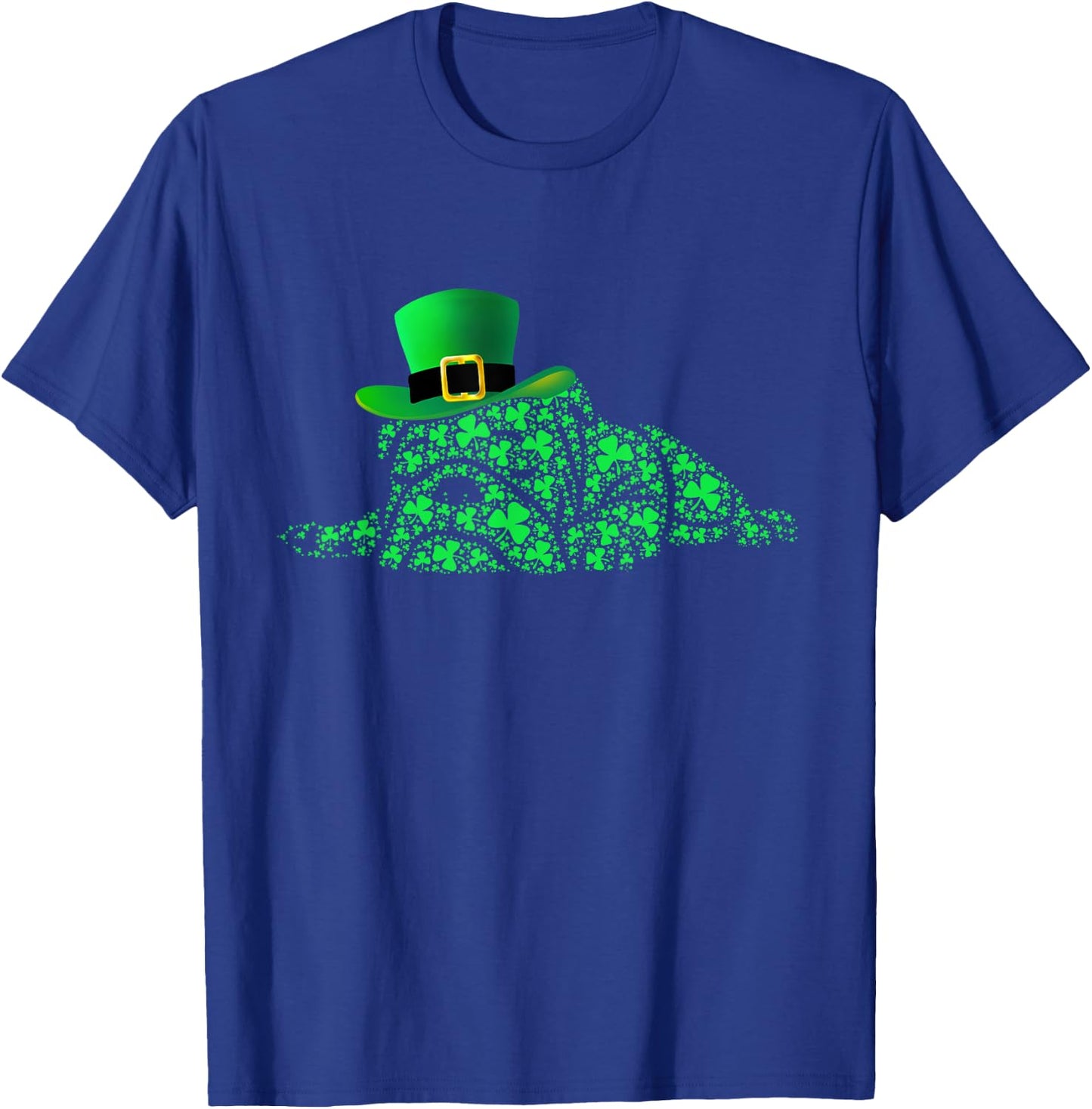 Irish English Bulldog Shamrocks Green Hat St Patricks Day Men Women Kids T-Shirt - T-Shirt | Royal