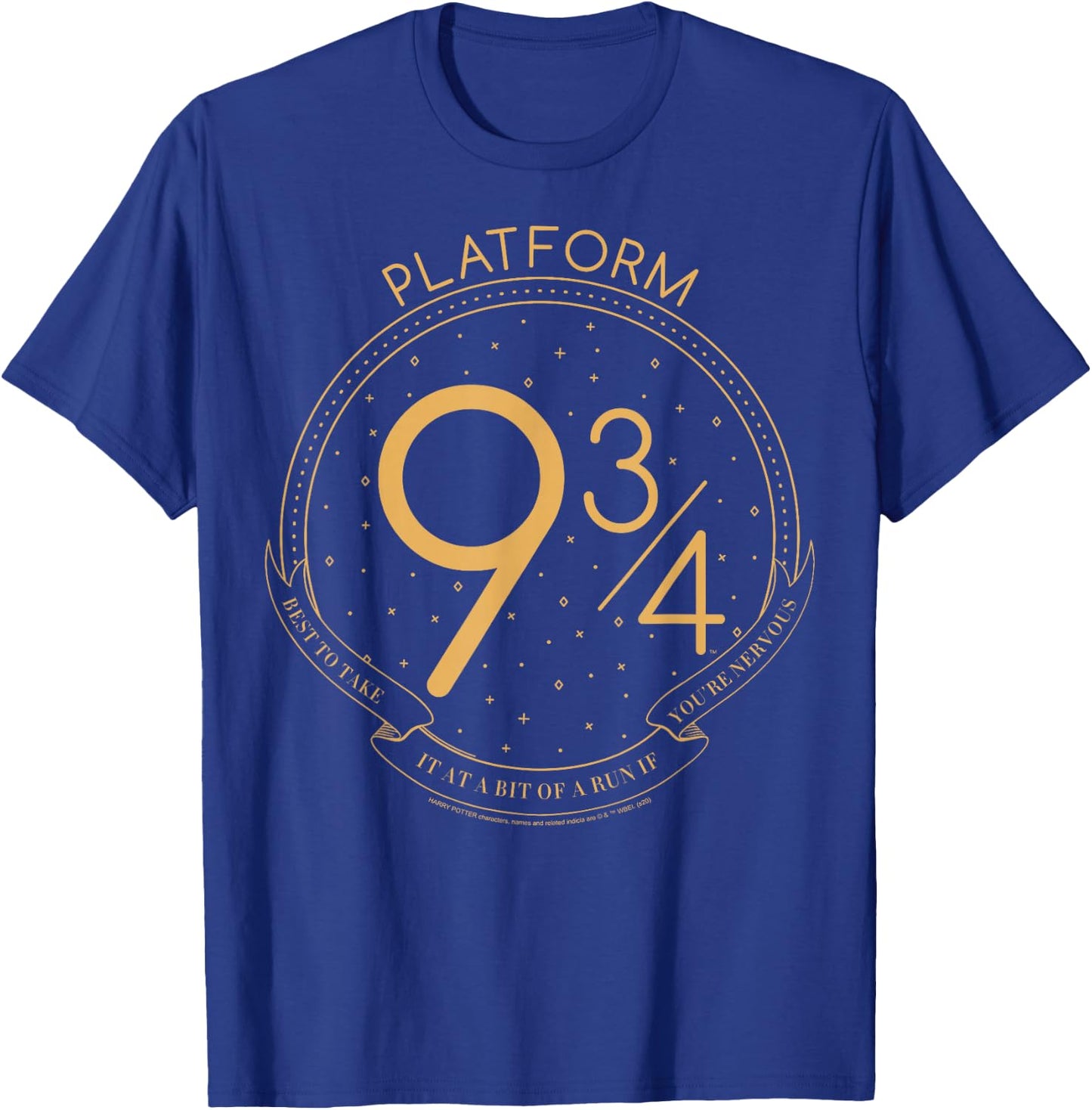 Harry Potter Platform 9 & 3/4 Train Station Line Art Logo T-Shirt - T-Shirt | Royal