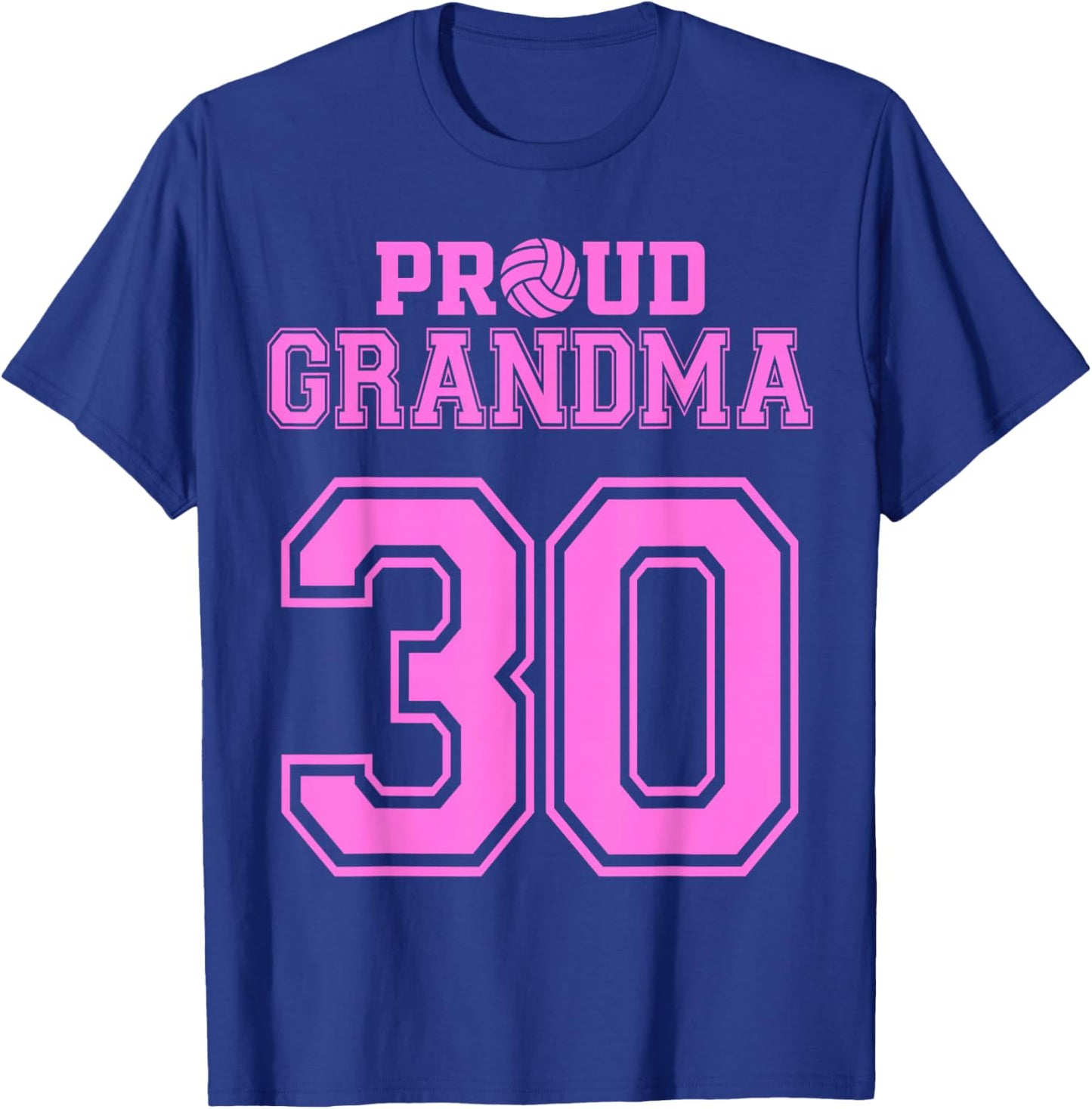 Proud Volleyball Grandma Number 30 P T-Shirt - T-Shirt | Royal